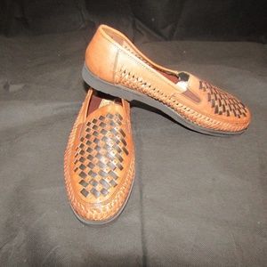 HABAND DUKE Brown&Black Waffle Weave Slip-on Shoe